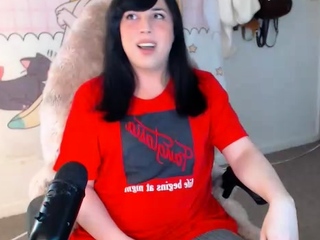 Shemale tranny enjoying solo masturbation